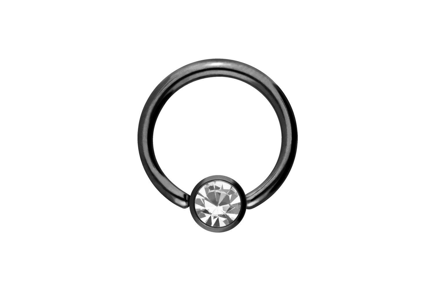 Titan Klemmkugelring Piercing DISC + KRISTALL